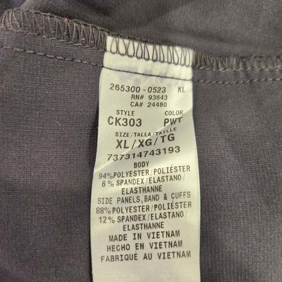 iFlex Zip Front Jacket with Knit Panels by Cherokee Scrubs Gray Womens Size XL - Picture 6 of 12